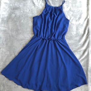 Francesca’s blue rain dress
